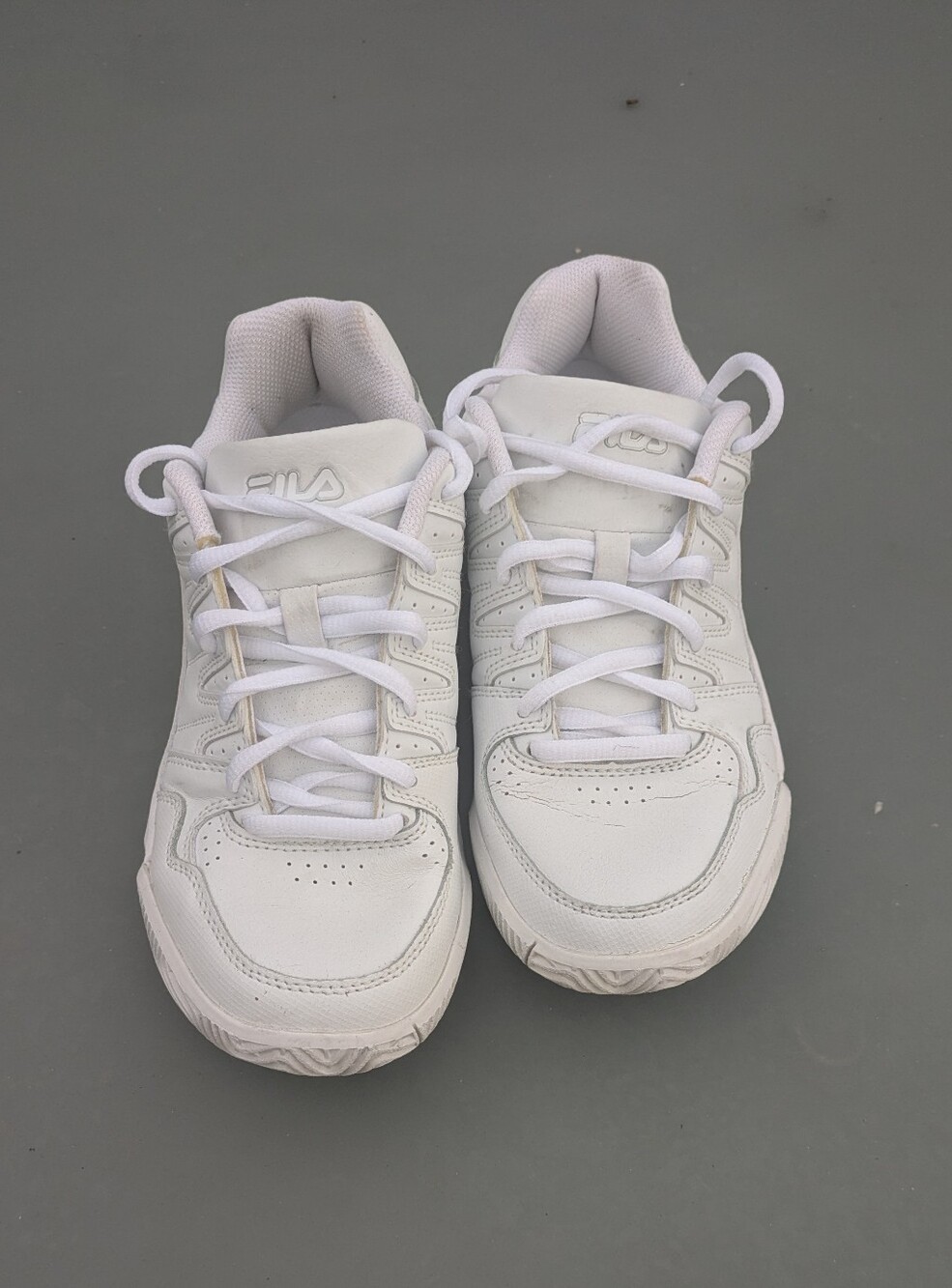 Fila Women's All White Low-Top Sneaker 6.5